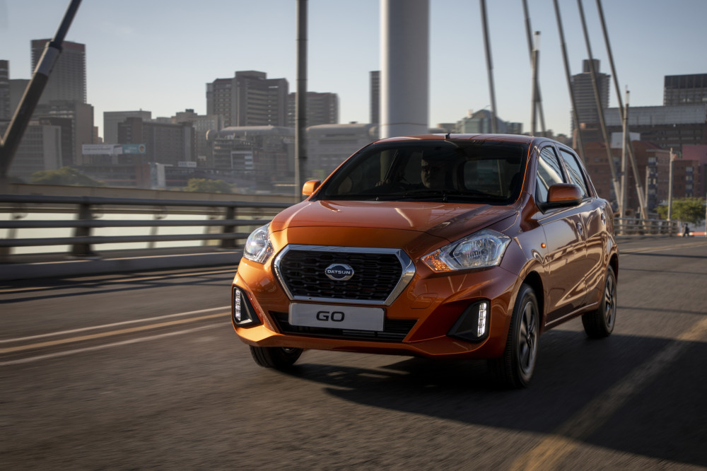 Datsun Go driving on bridge