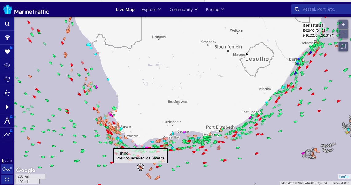 Marine Traffic website