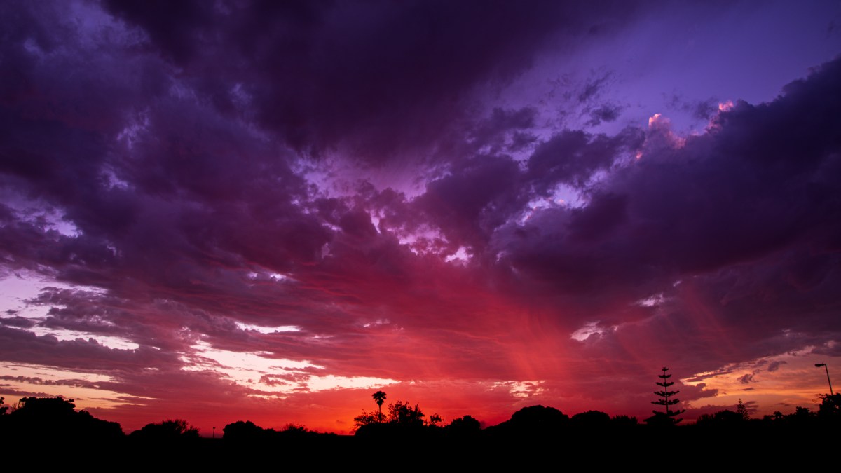 sunset with red and purple